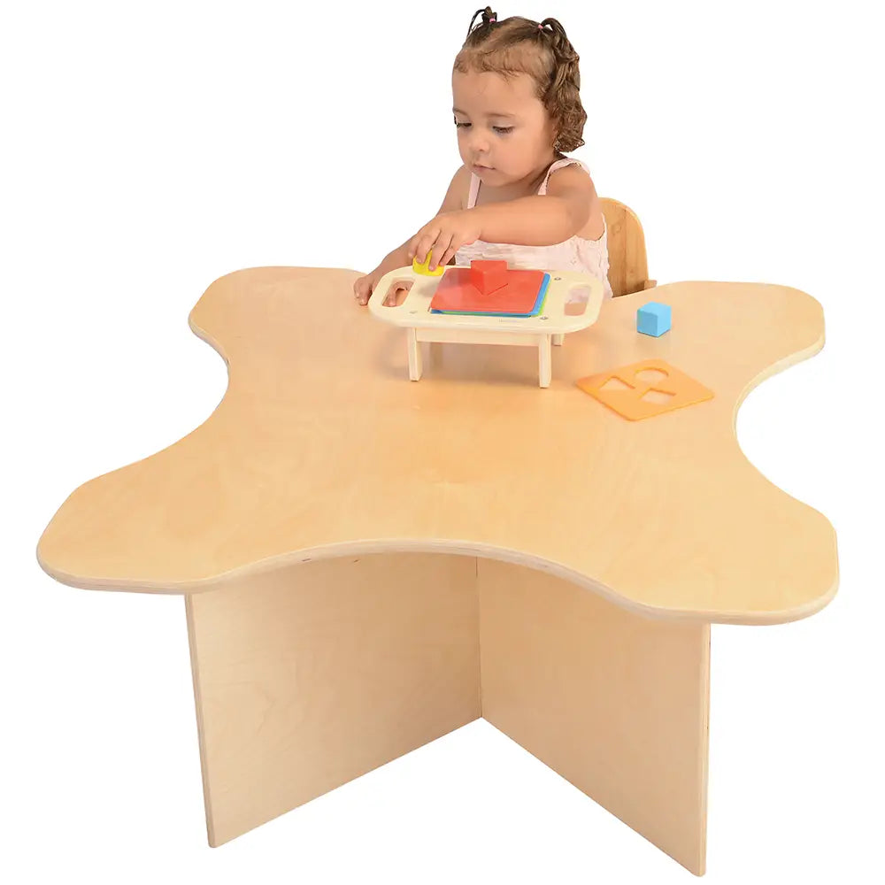 Toddler Transition Table with Durable Tuff-Gloss UV Finish | 15 H Wood Classroom Activity Table