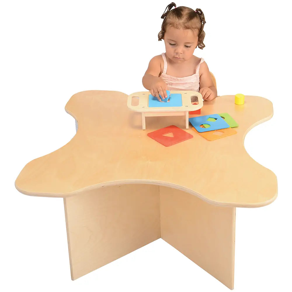 Toddler Transition Table with Durable Tuff-Gloss UV Finish | 15 H Wood Classroom Activity Table