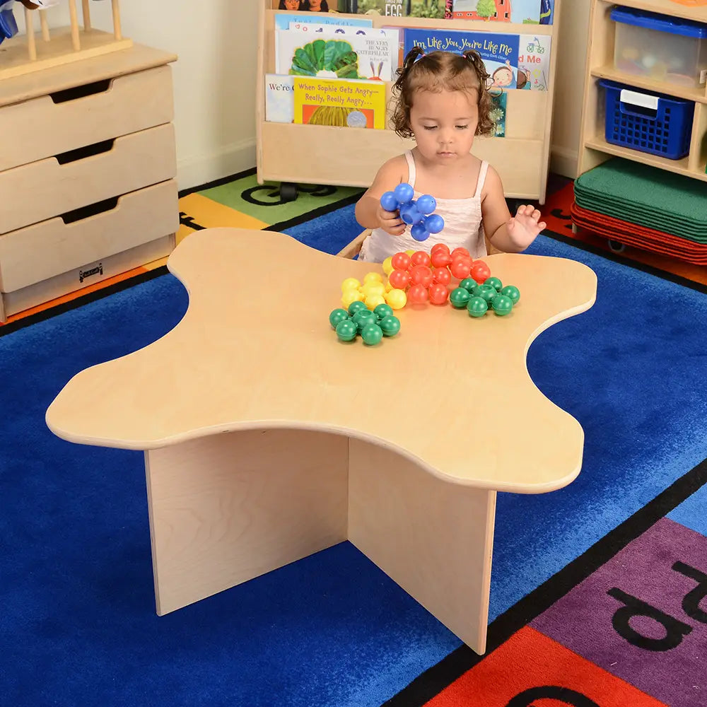 Toddler Transition Table with Durable Tuff-Gloss UV Finish | 15 H Wood Classroom Activity Table
