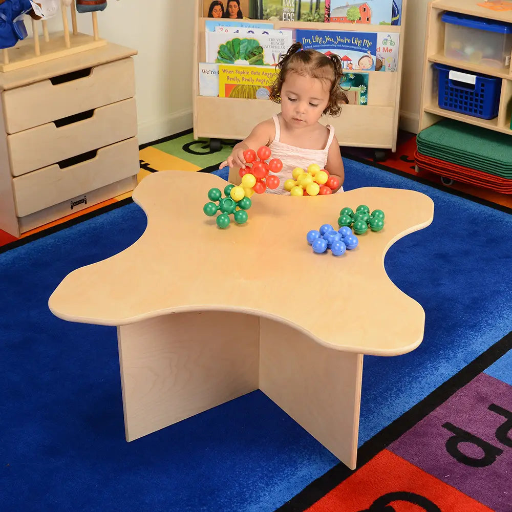 Toddler Transition Table with Durable Tuff-Gloss UV Finish | 15 H Wood Classroom Activity Table