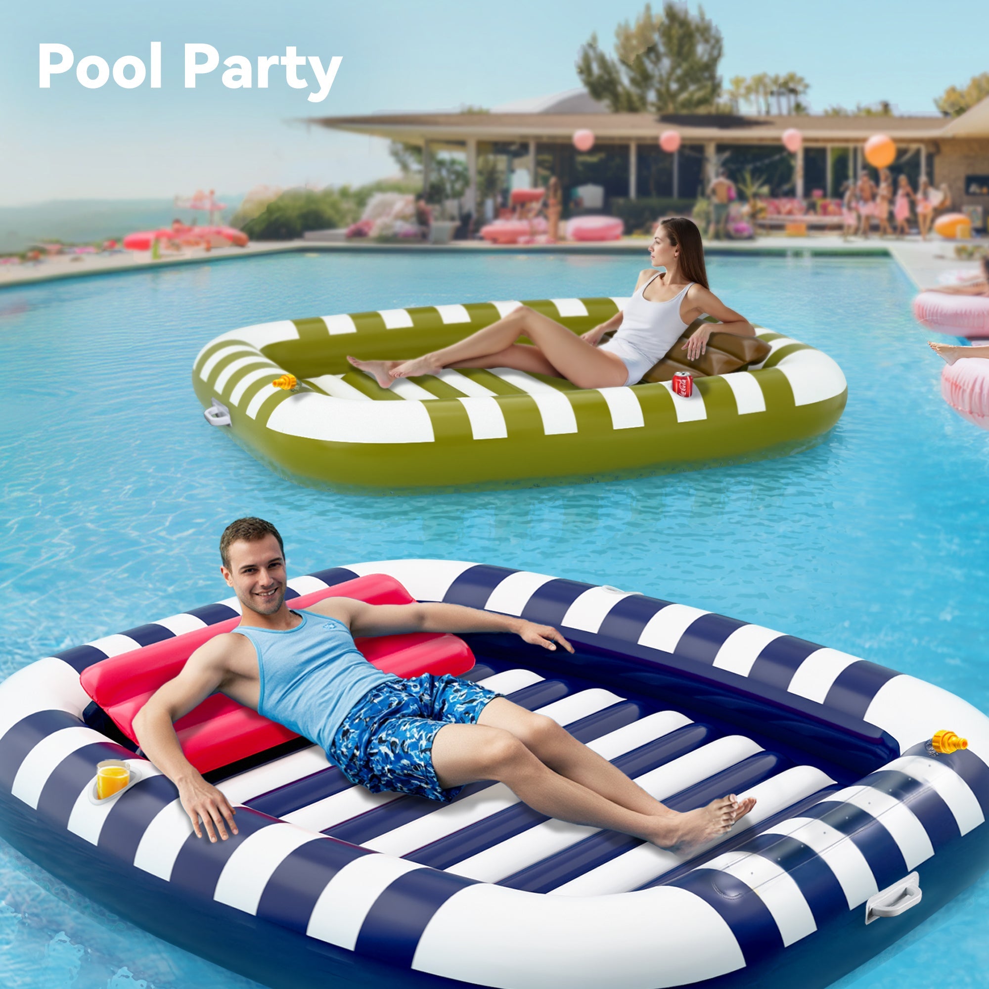 Pool Wave Inflatable Pool Lounger Float (green)