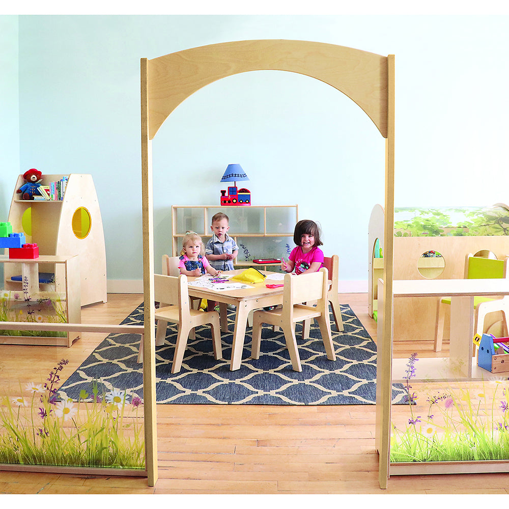 Nature View Adult-Height Divider Archway | Biophilia-Inspired Early Education Room Entry
