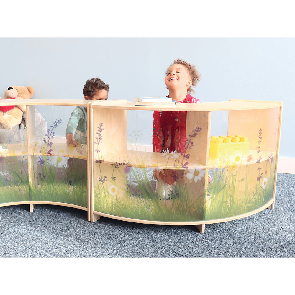 Nature View 24 Curve-In Toddler Storage Cabinet | Safe Acrylic Back & Rounded Edges
