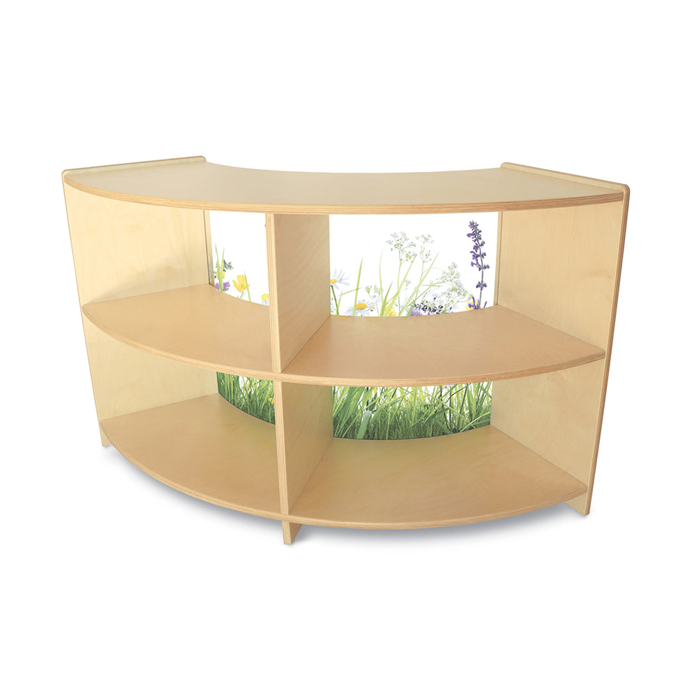 Nature View 24 Curve-In Toddler Storage Cabinet | Safe Acrylic Back & Rounded Edges