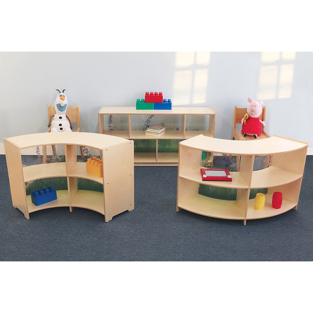 Nature View 24 Curve-In Toddler Storage Cabinet | Safe Acrylic Back & Rounded Edges