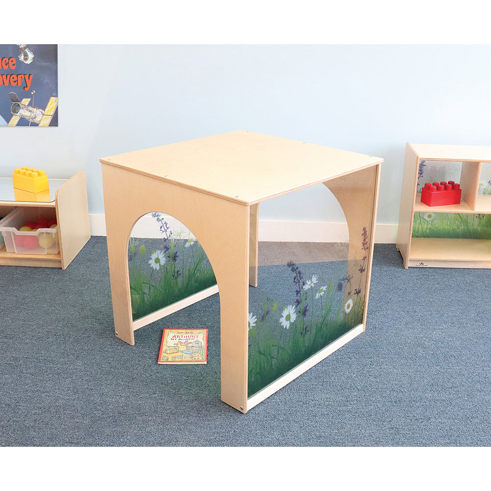 Nature View Play House Cube | Biophilic Quiet Retreat with Acrylic Flower Panels