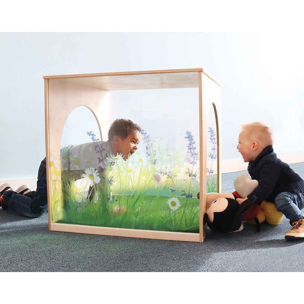 Nature View Play House Cube | Biophilic Quiet Retreat with Acrylic Flower Panels
