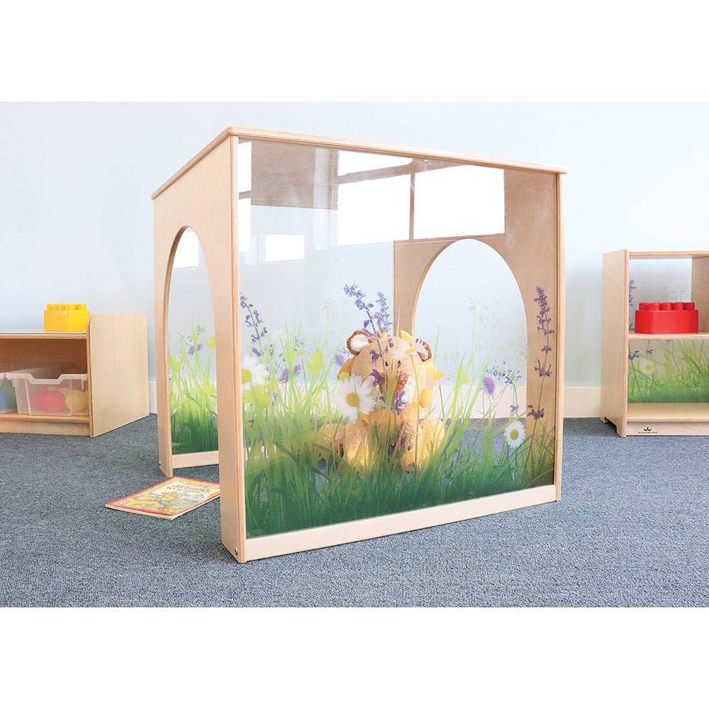 Nature View Play House Cube | Biophilic Quiet Retreat with Acrylic Flower Panels