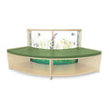 Nature View Curve-In Reading Sofa with Book Storage | Flexible Biophilic Seating