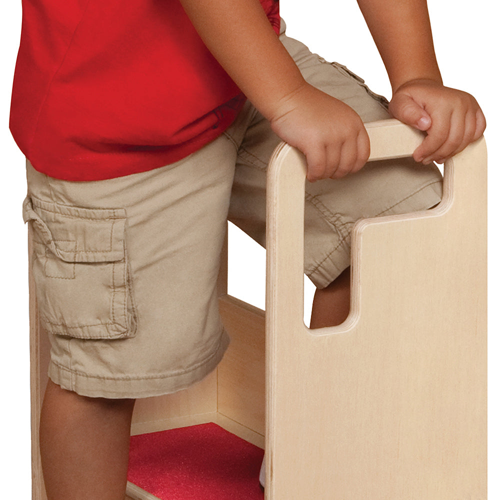 Step-Up-N-Wash Hardwood Step Stool | Slip-Resistant Design